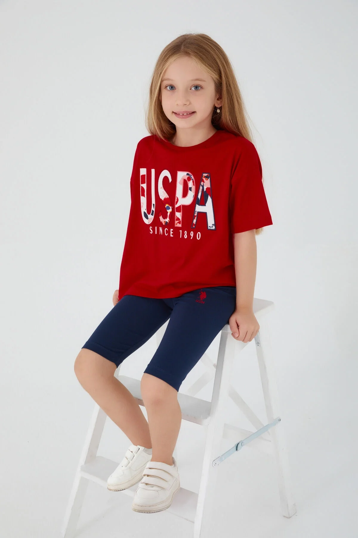 Arnetta U.S. Polo Assn Kız Çocuk Kırmızı Bermuda Takım Bermuda Takım Toptan