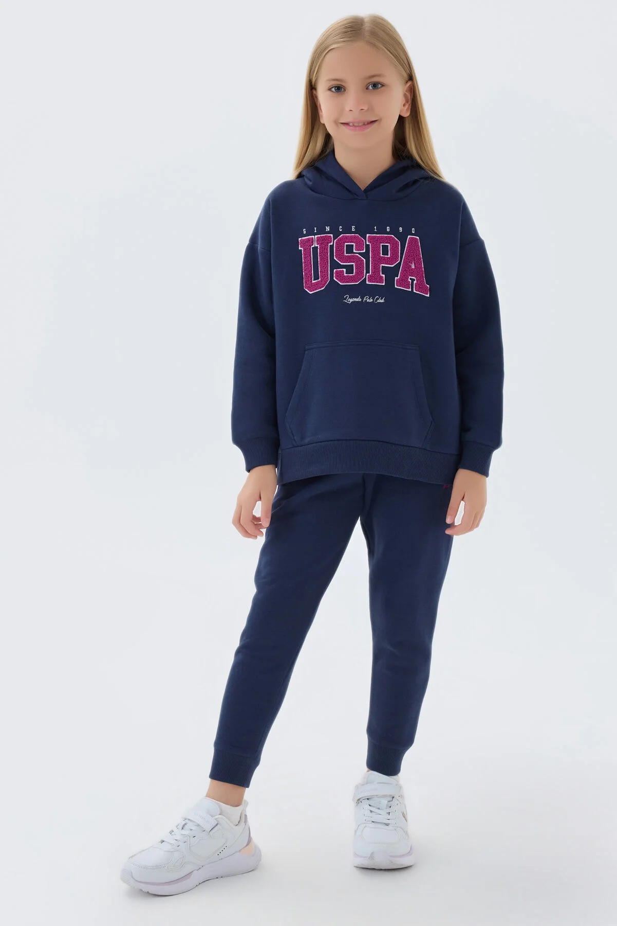 Arnetta U.S. Polo Assn Kız Çocuk Mavi Eşofman Takımı Eşofman Takımı Toptan