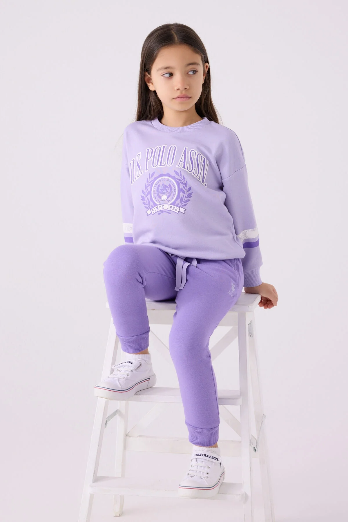 Arnetta U.S. Polo Assn Kız Çocuk Mor Eşofman Takımı Eşofman Takımı Toptan