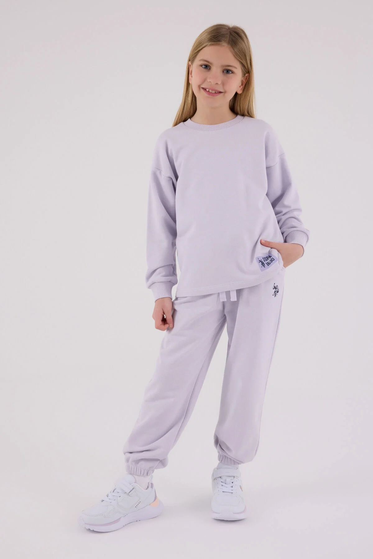 Arnetta U.S. Polo Assn Kız Çocuk Mor Eşofman Takımı Eşofman Takımı Toptan