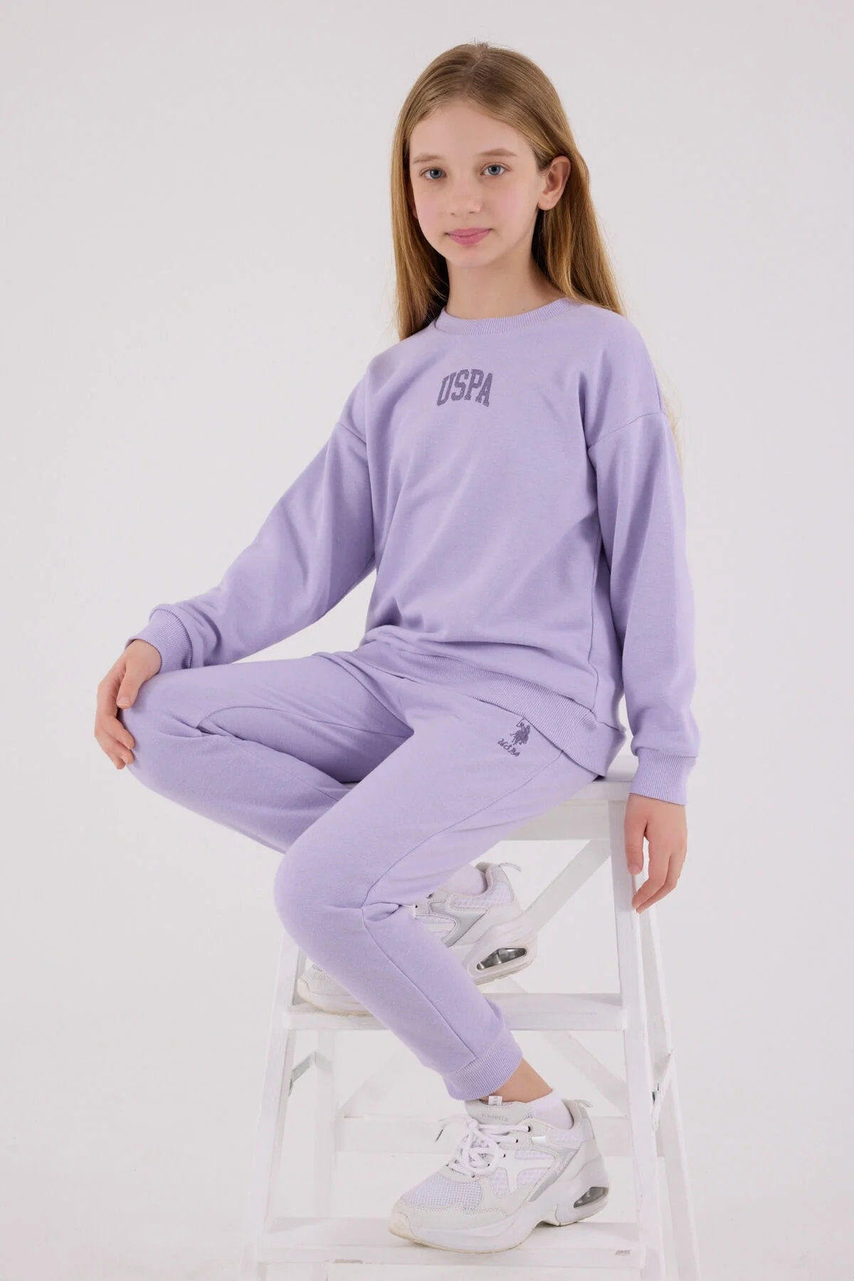 Arnetta U.S. Polo Assn Kız Çocuk Mor Eşofman Takımı Eşofman Takımı Toptan