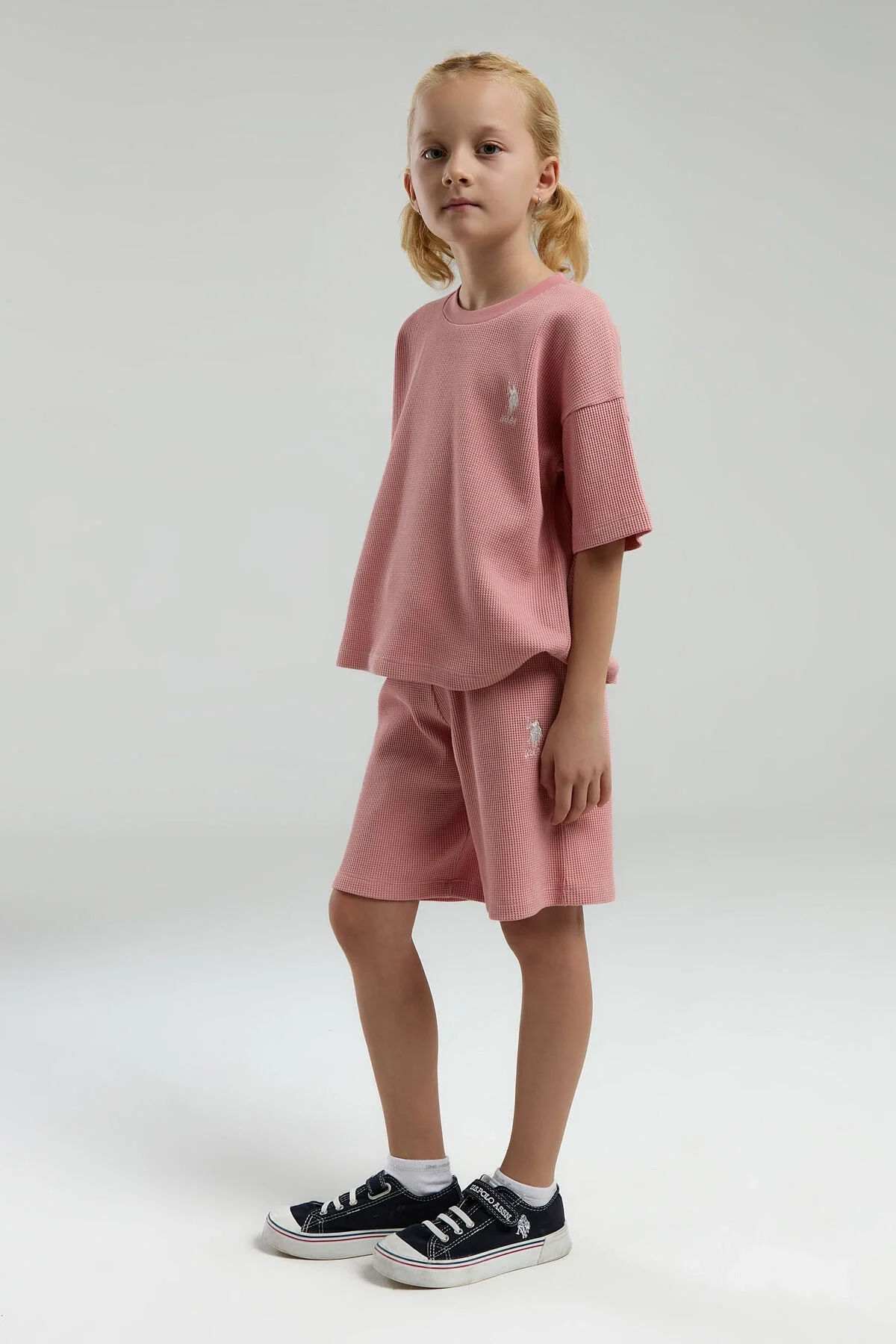 Arnetta U.S. Polo Assn Kız Çocuk Pembe Bermuda Takım Bermuda Takım Toptan