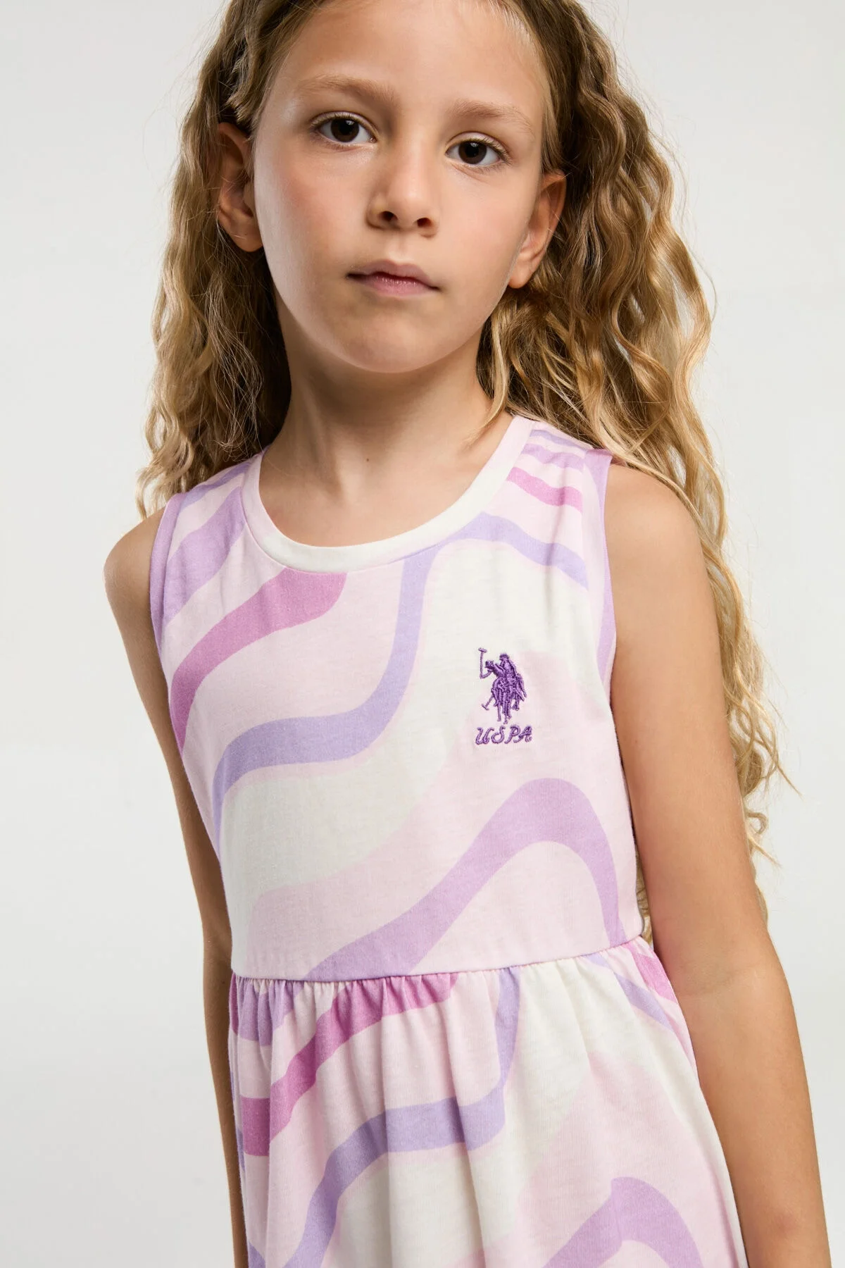 Arnetta U.S. Polo Assn Kız Çocuk Pembe Elbise Elbise Toptan