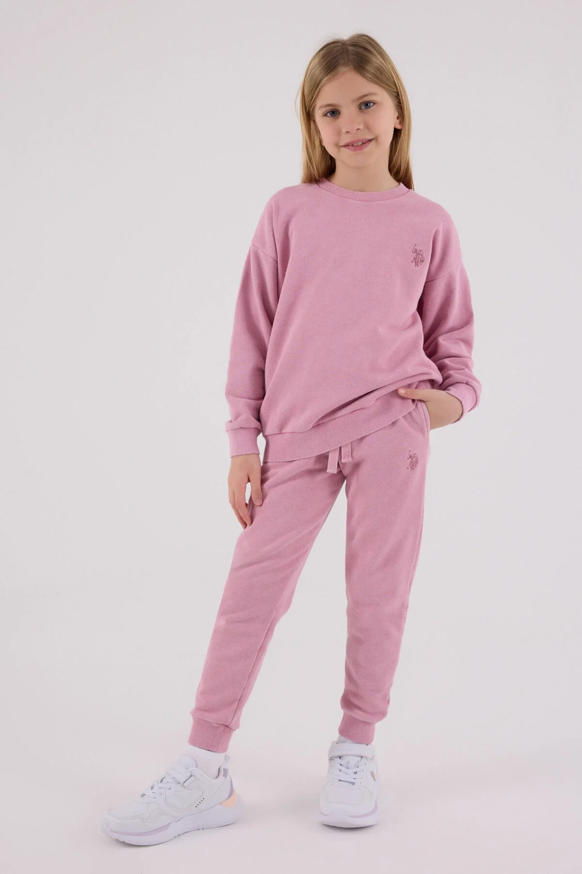 Arnetta U.S. Polo Assn Kız Çocuk Pembe Eşofman Takımı Eşofman Takımı Toptan