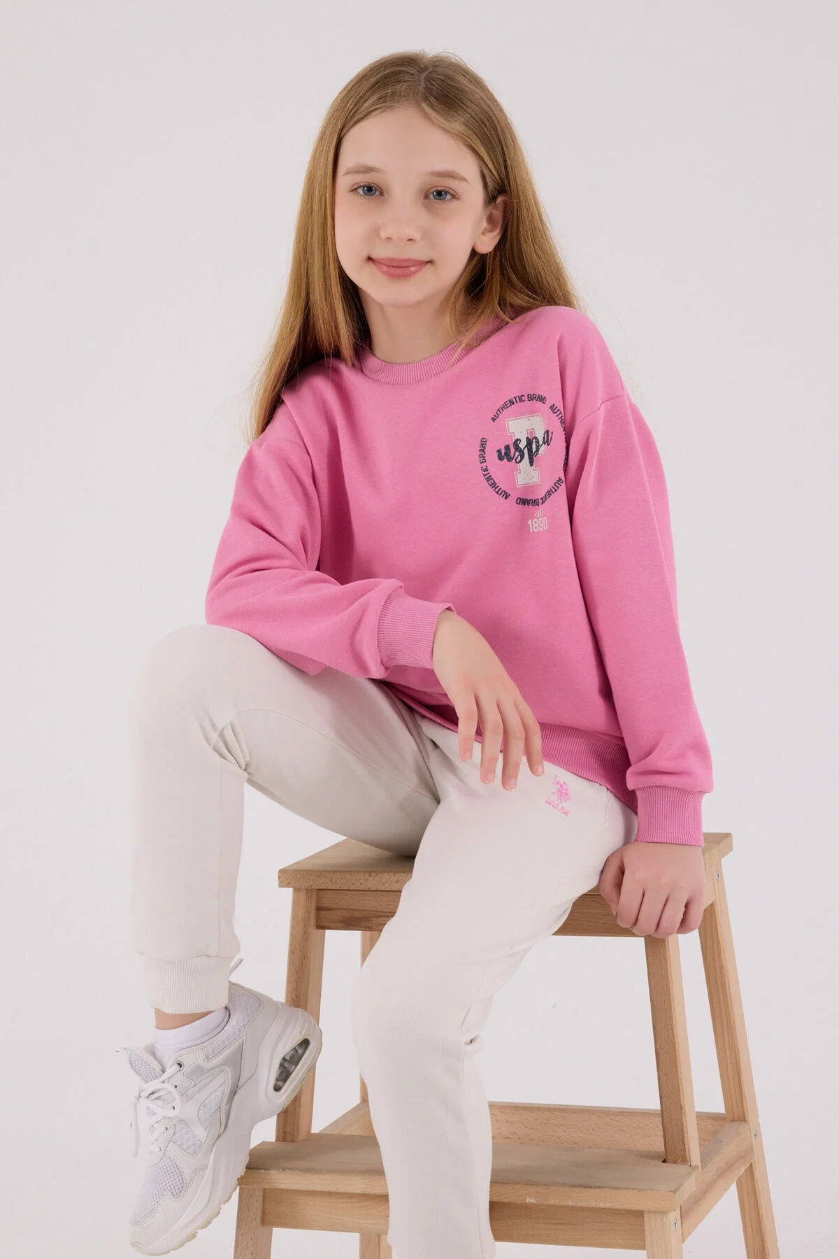 Arnetta U.S. Polo Assn Kız Çocuk Pembe Eşofman Takımı Eşofman Takımı Toptan