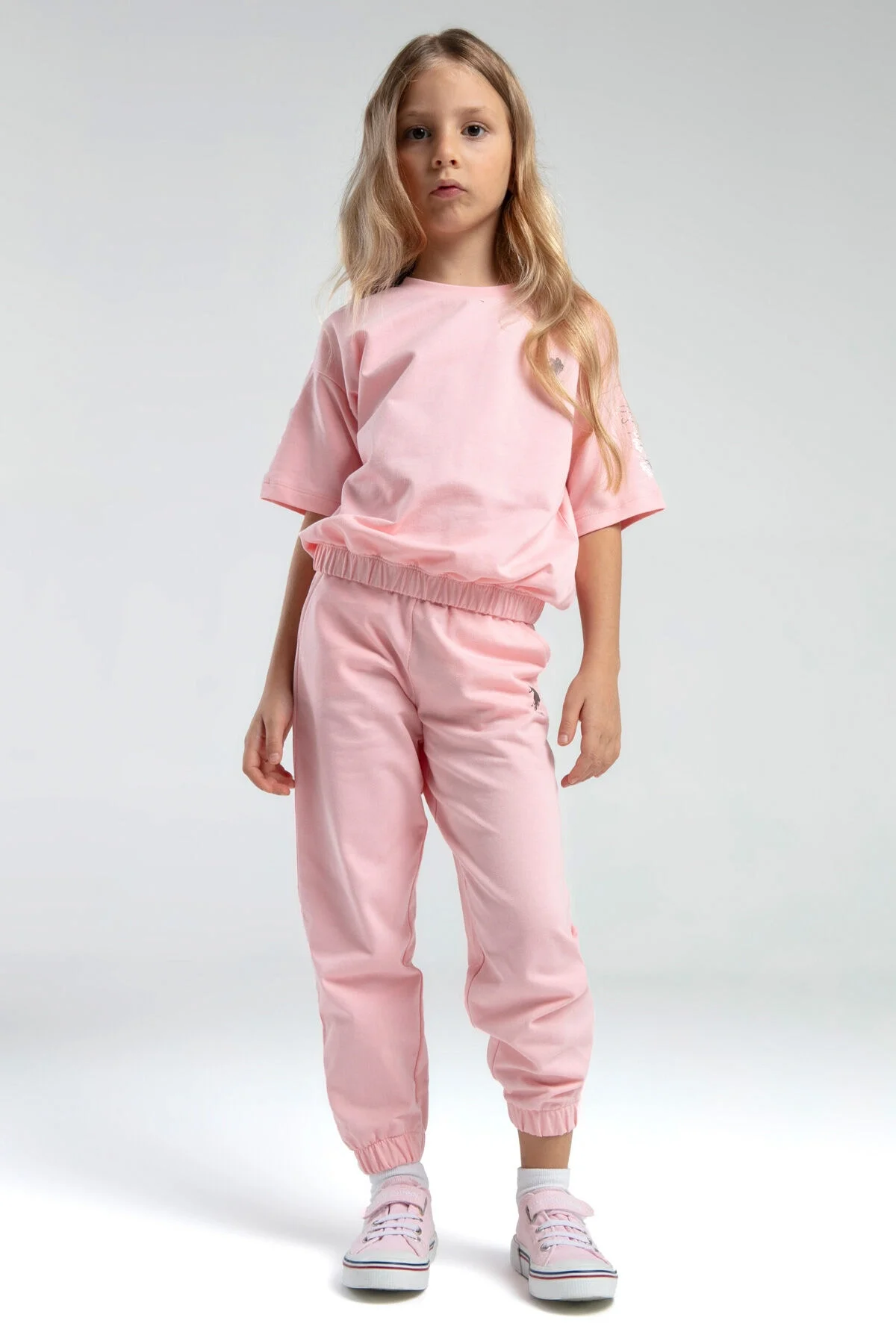 Arnetta U.S. Polo Assn Kız Çocuk Pembe Pijama Takımı Pijama Takımı Toptan