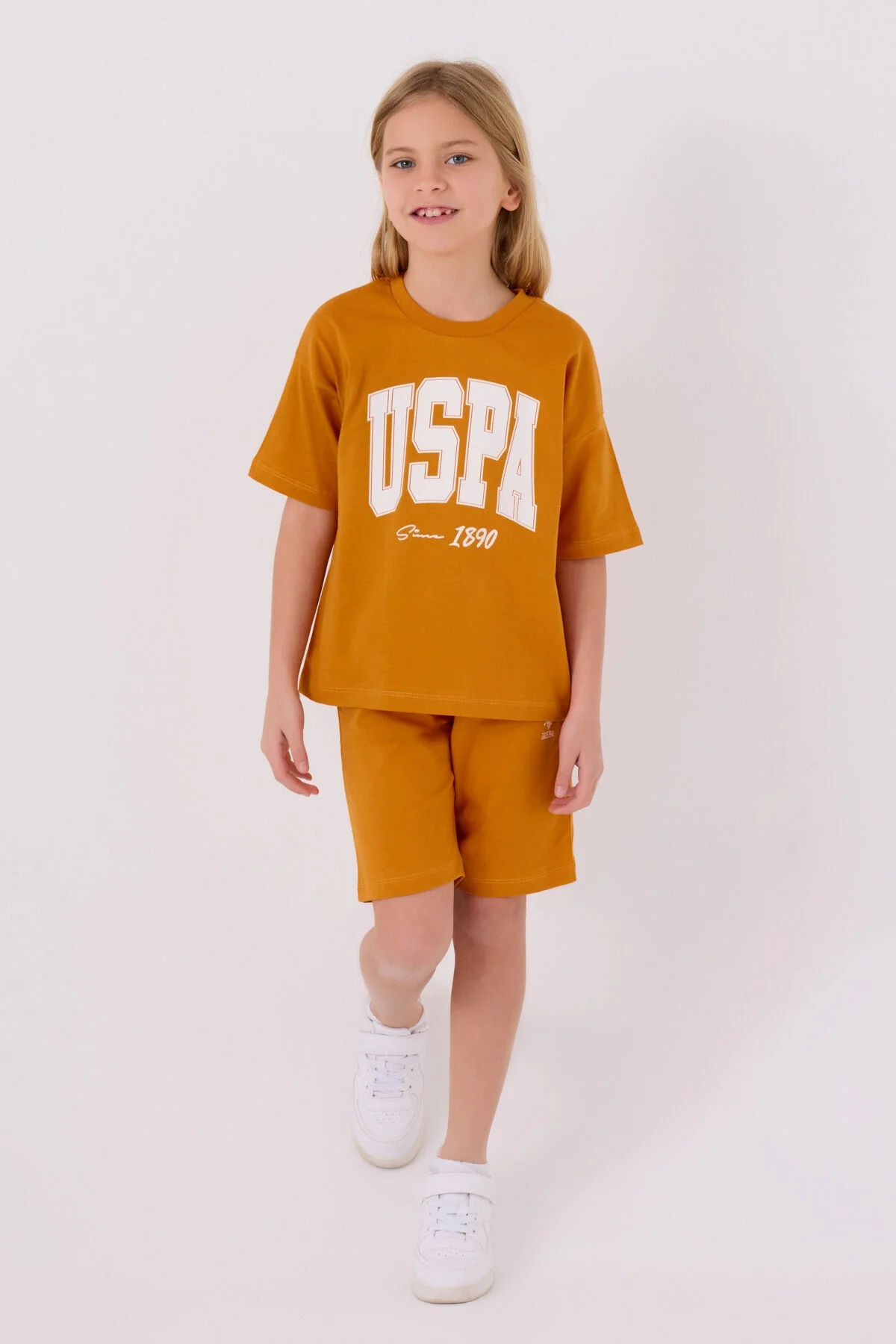 Arnetta U.S. Polo Assn Kız Çocuk Sarı Bermuda Takım Bermuda Takım Toptan