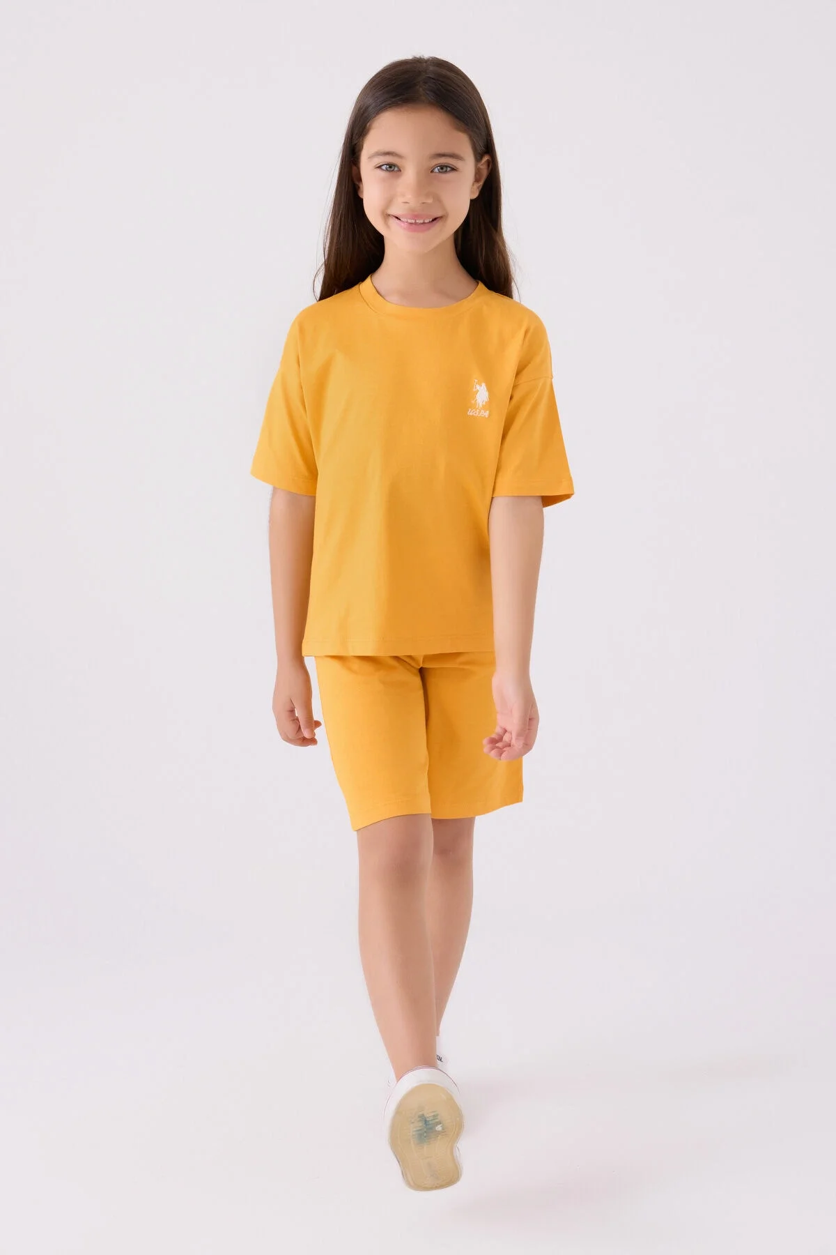 Arnetta U.S. Polo Assn Kız Çocuk Sarı Bermuda Takım Bermuda Takım Toptan