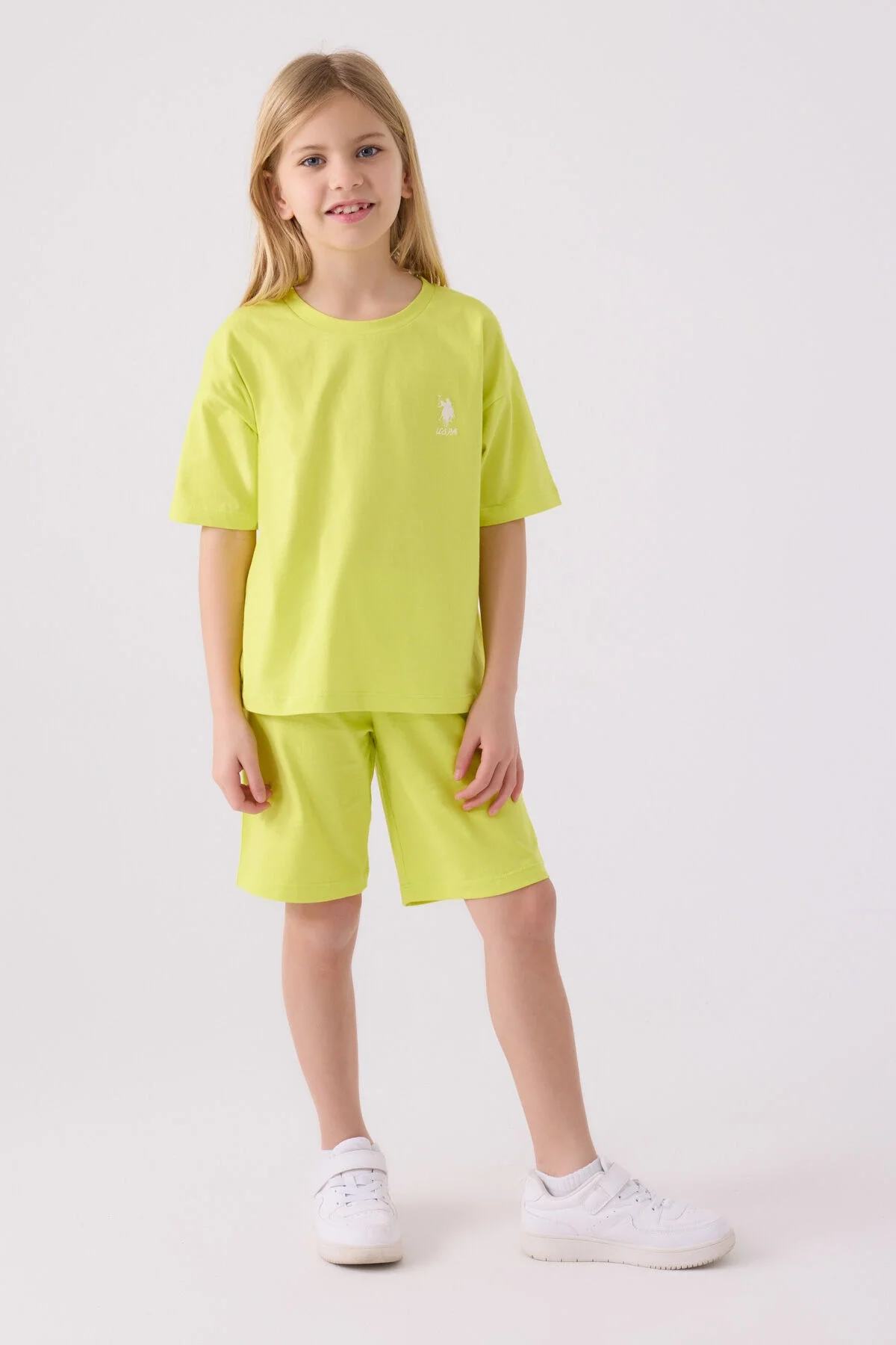 Arnetta U.S. Polo Assn Kız Çocuk Sarı Bermuda Takım Bermuda Takım Toptan