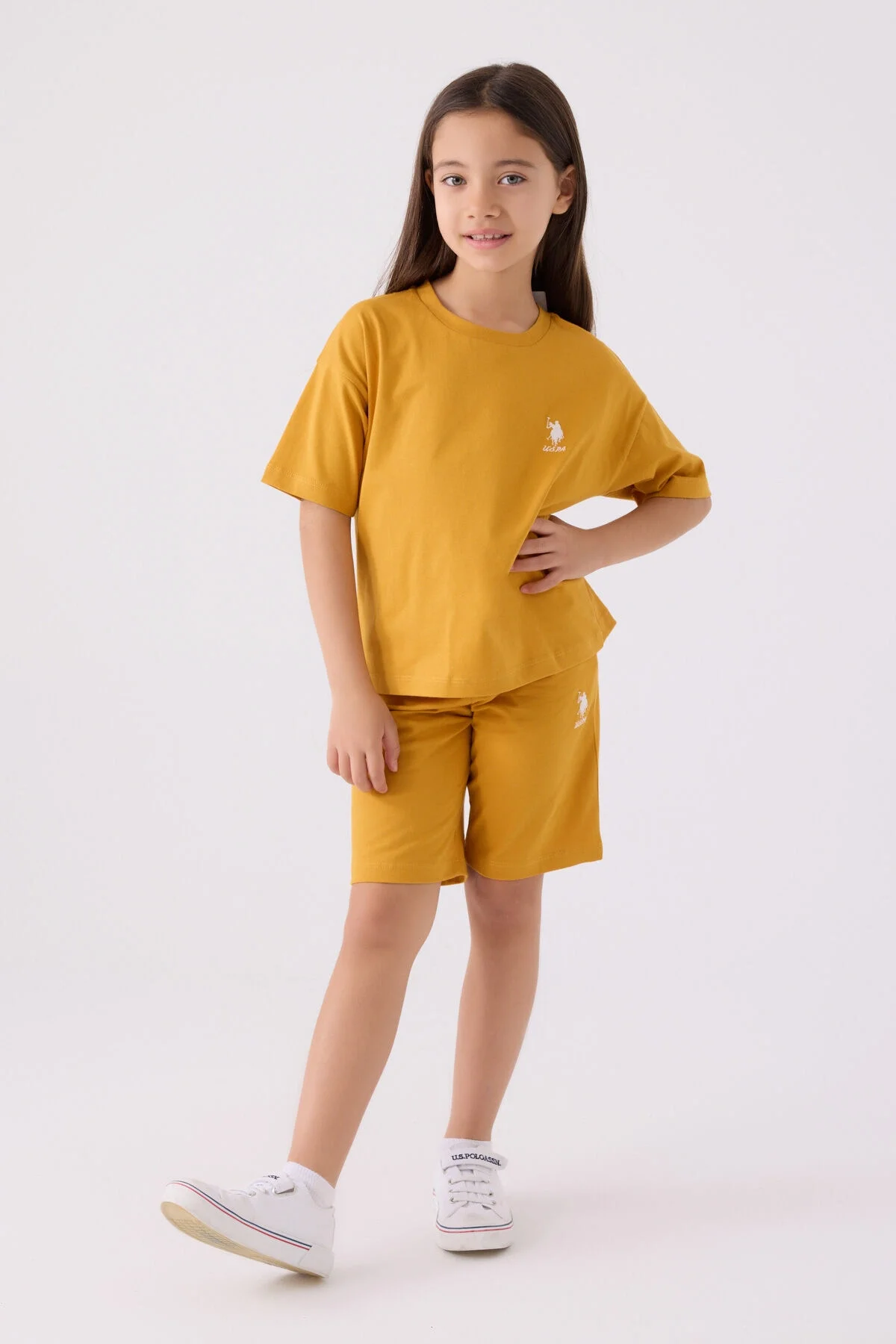 Arnetta U.S. Polo Assn Kız Çocuk Sarı Bermuda Takım Bermuda Takım Toptan