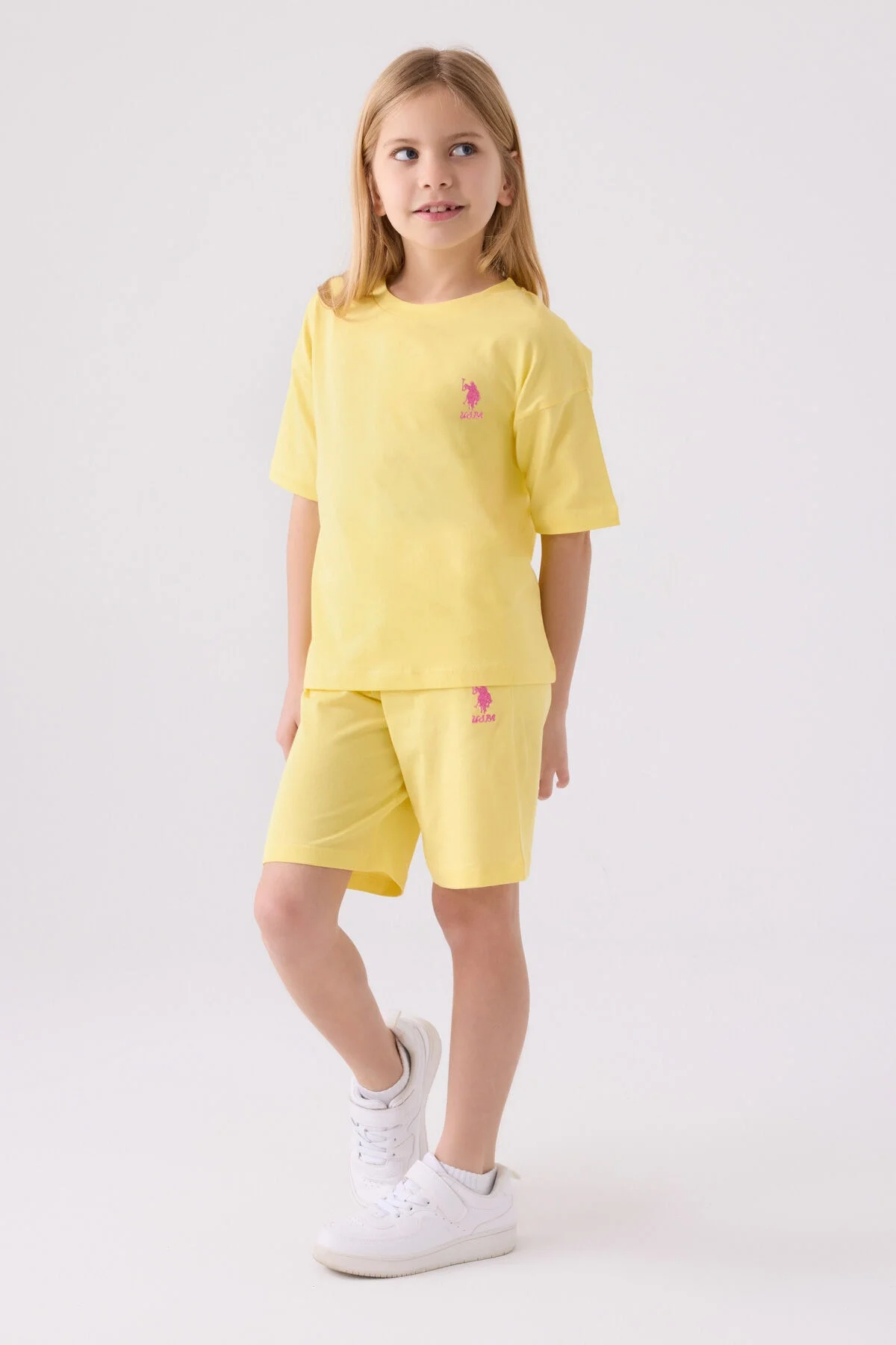 Arnetta U.S. Polo Assn Kız Çocuk Sarı Bermuda Takım Bermuda Takım Toptan