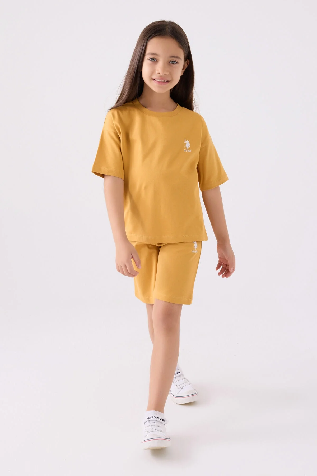 Arnetta U.S. Polo Assn Kız Çocuk Sarı Bermuda Takım Bermuda Takım Toptan