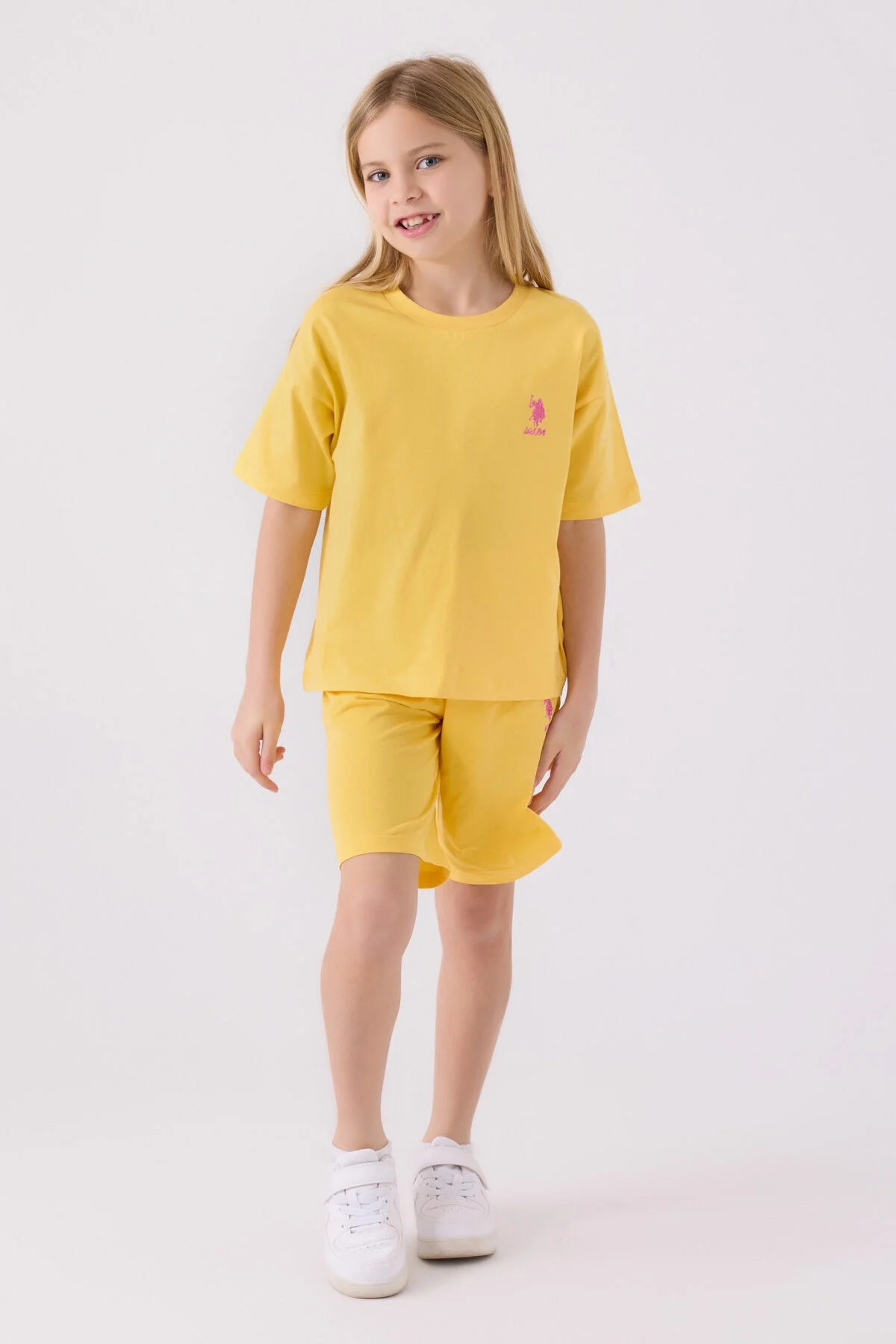 Arnetta U.S. Polo Assn Kız Çocuk Sarı Bermuda Takım Bermuda Takım Toptan