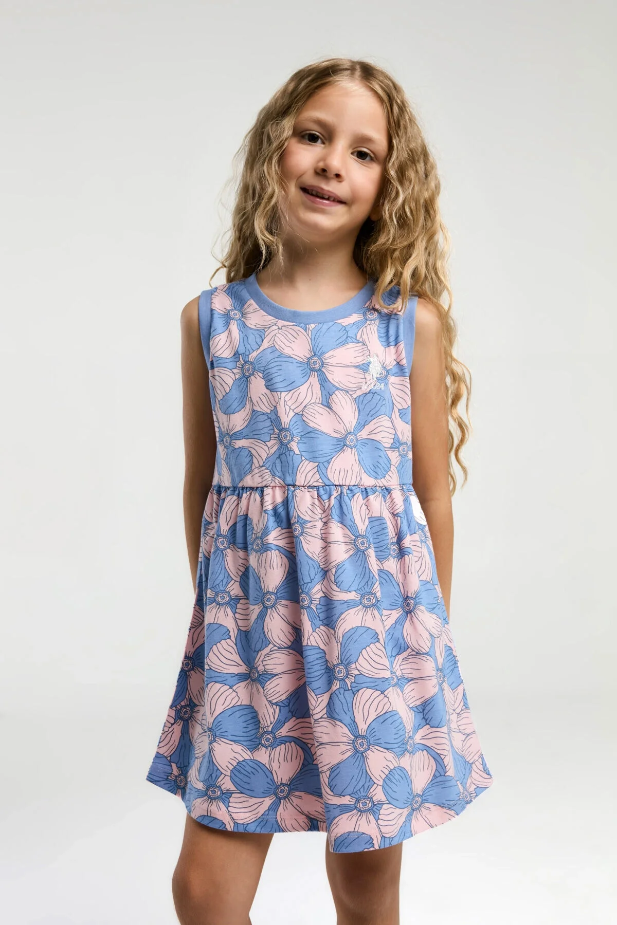 Arnetta U.S. Polo Assn Kız Çocuk Turuncu Elbise Elbise Toptan