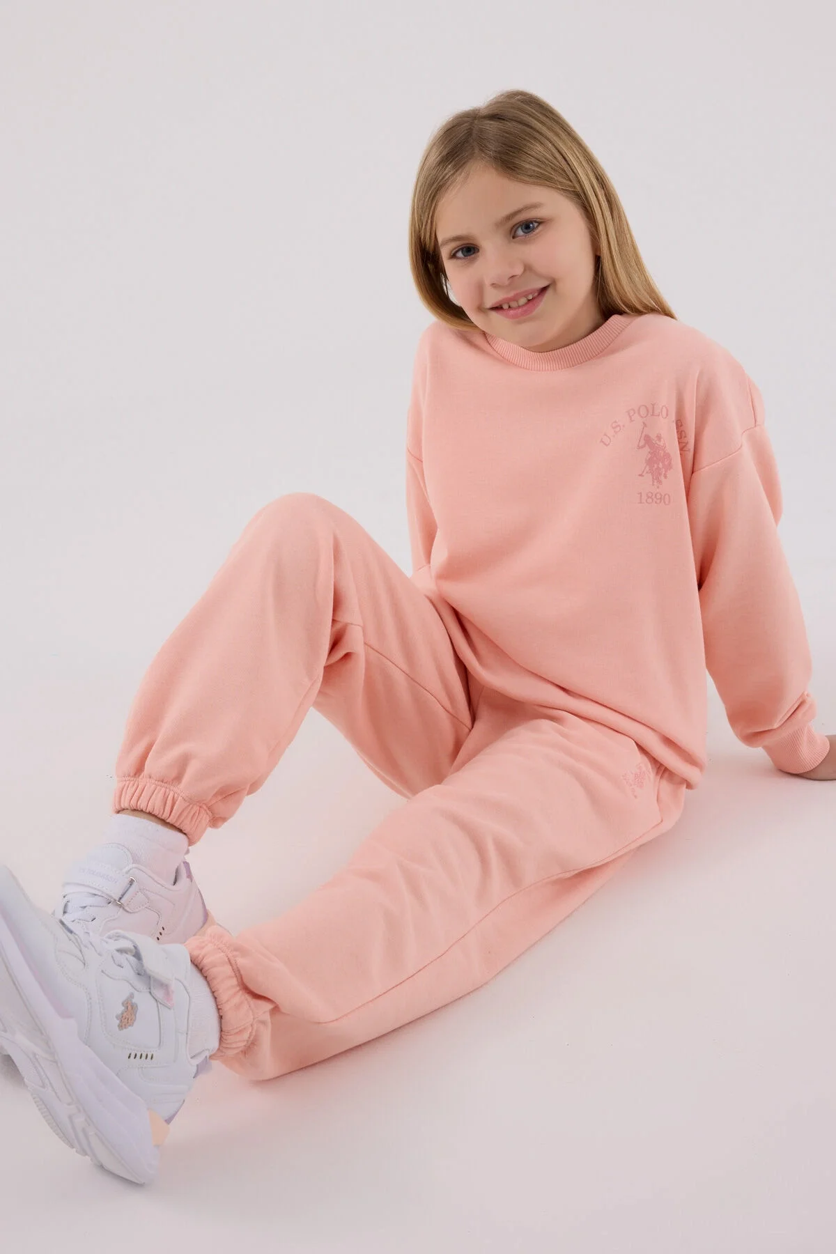 Arnetta U.S. Polo Assn Kız Çocuk Turuncu Eşofman Takımı Eşofman Takımı Toptan