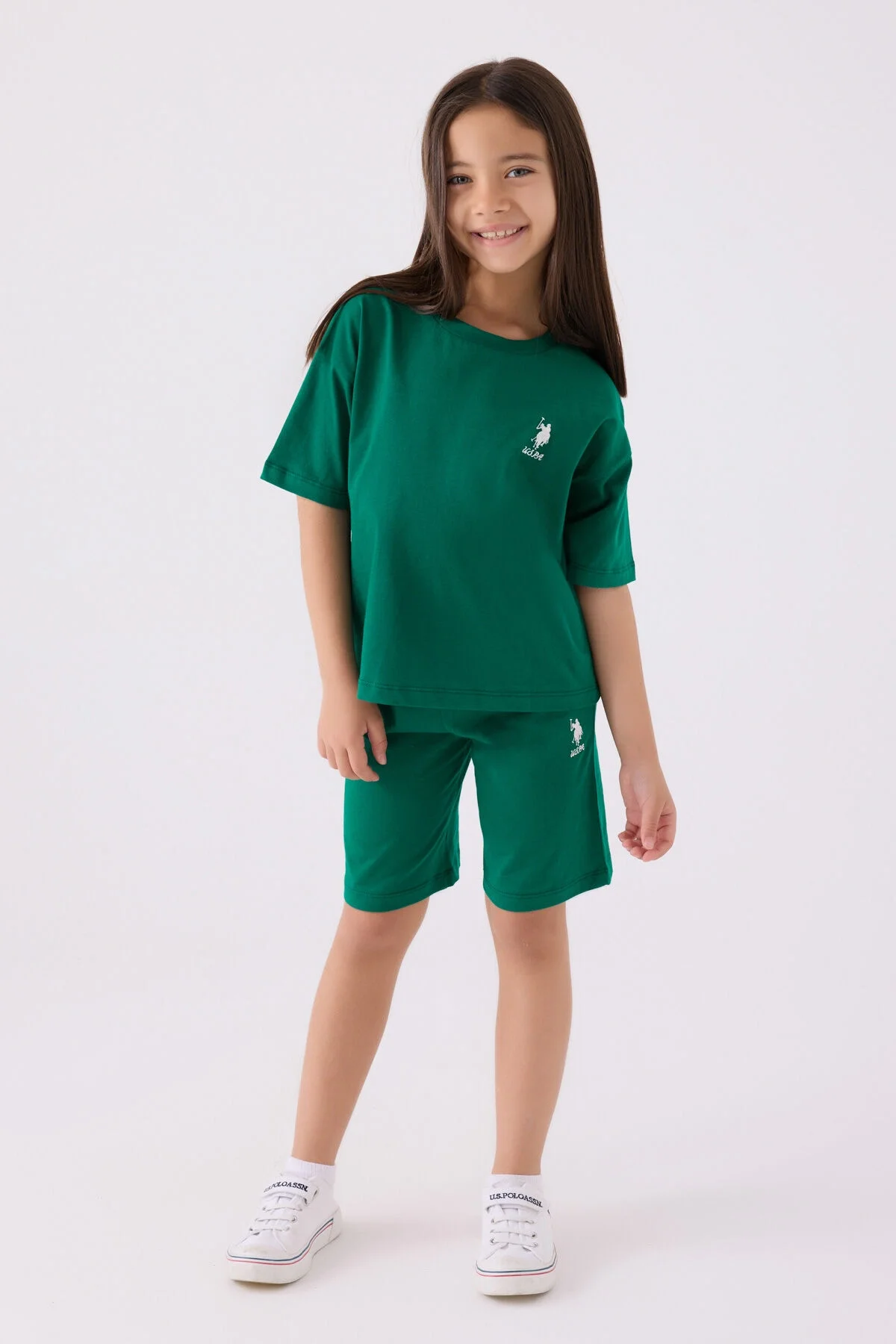 Arnetta U.S. Polo Assn Kız Çocuk Yeşil Bermuda Takım Bermuda Takım Toptan