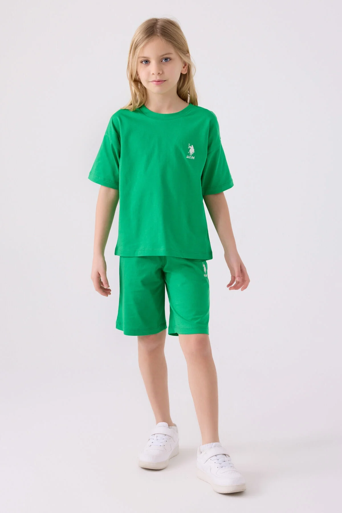 Arnetta U.S. Polo Assn Kız Çocuk Yeşil Bermuda Takım Bermuda Takım Toptan