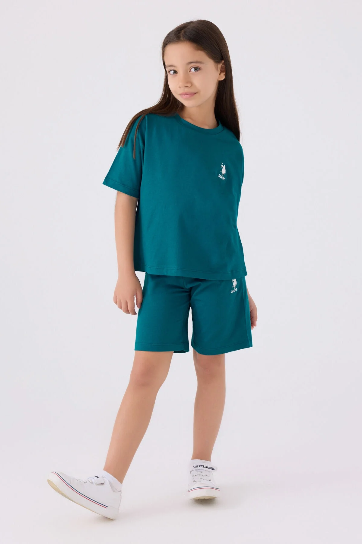 Arnetta U.S. Polo Assn Kız Çocuk Yeşil Bermuda Takım Bermuda Takım Toptan