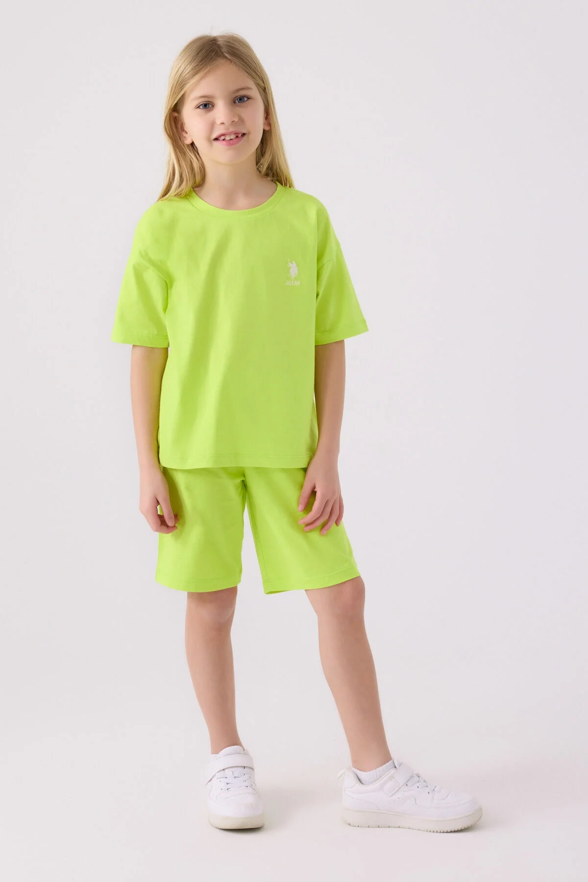 Arnetta U.S. Polo Assn Kız Çocuk Yeşil Bermuda Takım Bermuda Takım Toptan