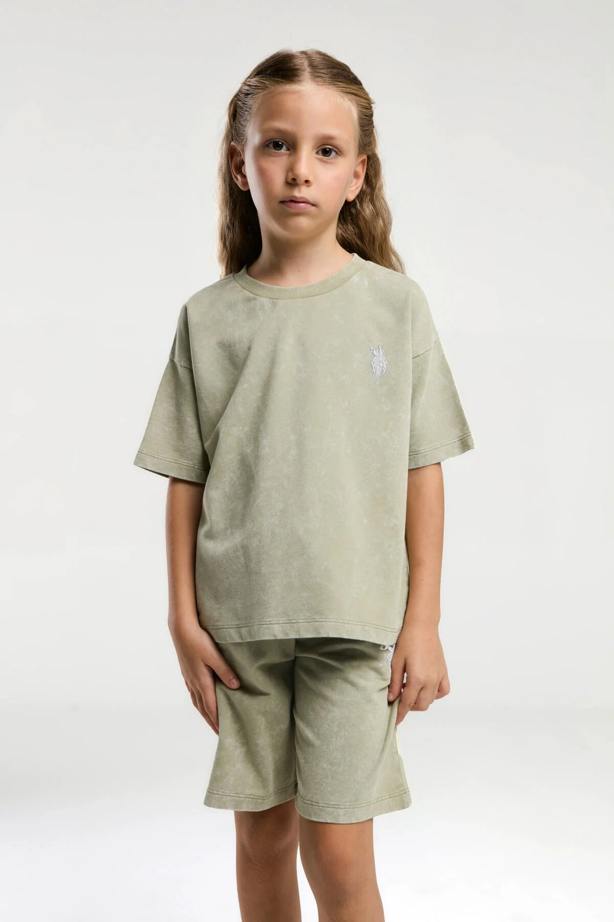 Arnetta U.S. Polo Assn Kız Çocuk Yeşil Bermuda Takım Bermuda Takım Toptan