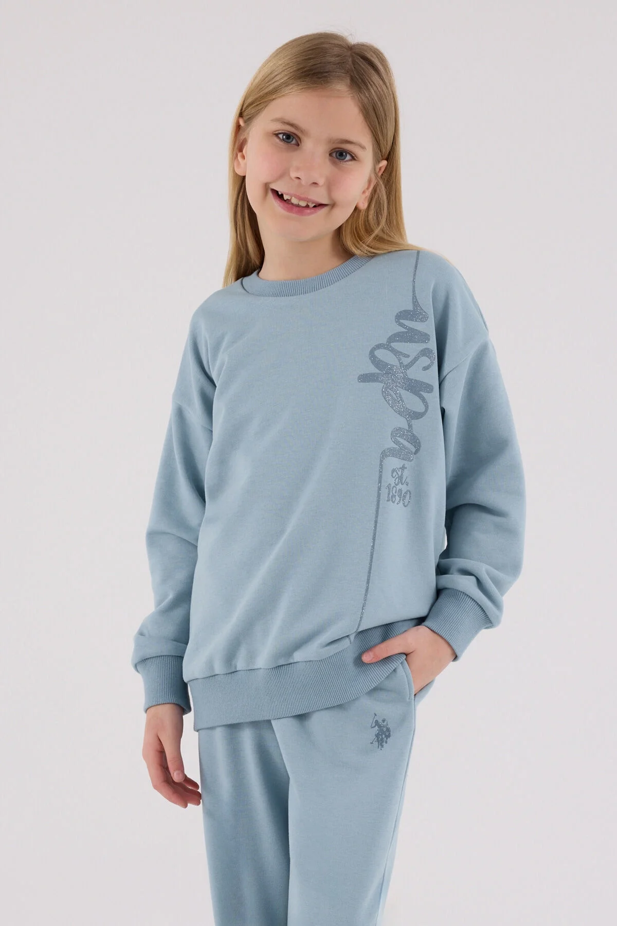 Arnetta U.S. Polo Assn Kız Çocuk Yeşil Eşofman Takımı Eşofman Takımı Toptan