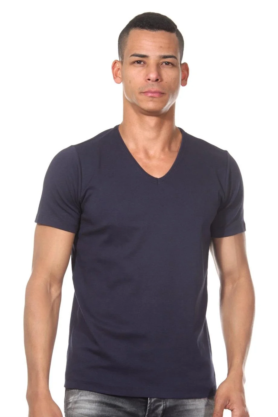 Darkzone V Yaka Lacivert Erkek T-Shirt - DZN8614 Atlet Toptan