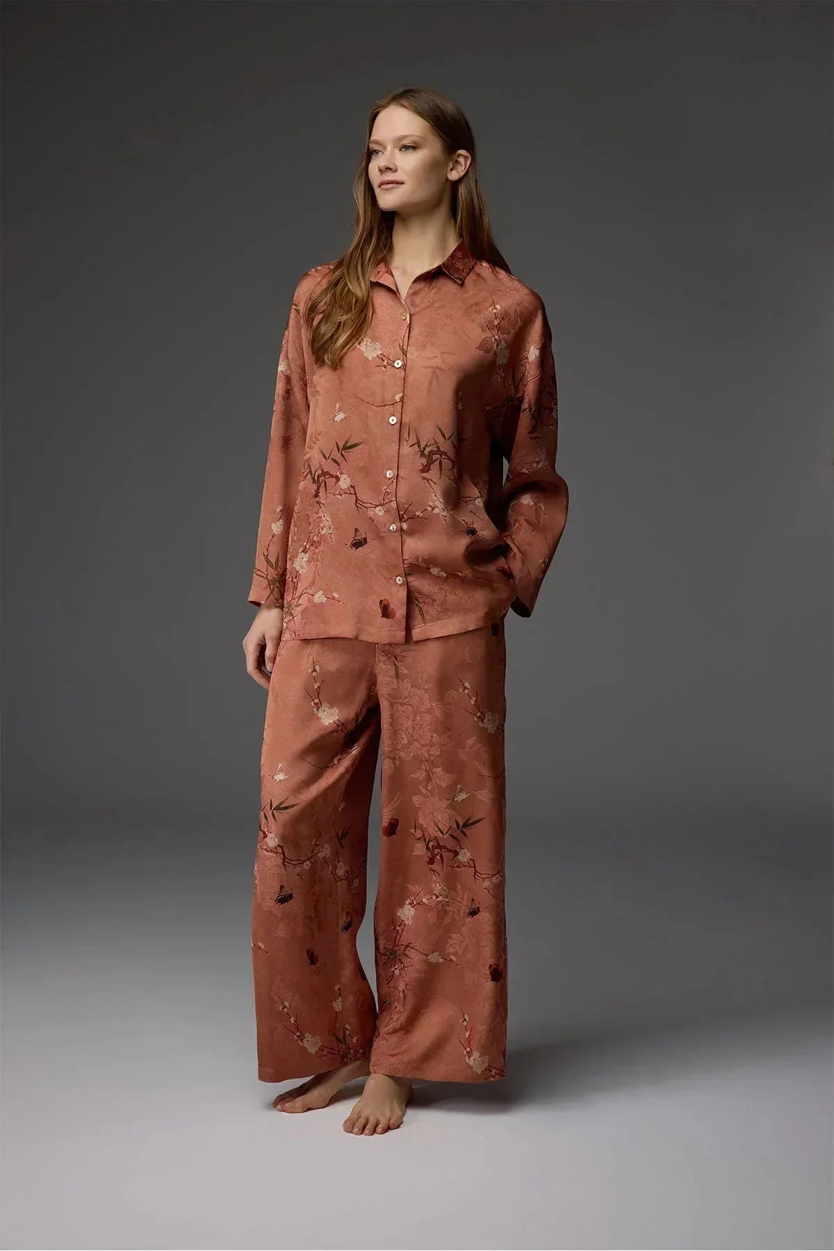 Viskon Jakar Gömlek Yaka Pijama Takım BM-1804