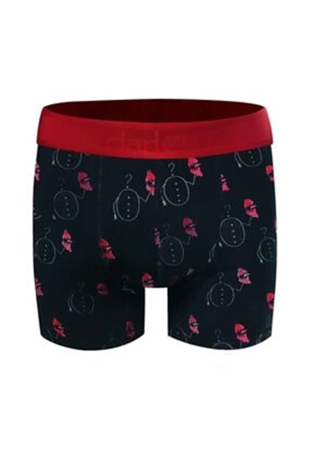 Darkzone Yılbaşı Desenli Kırmızı Boxer - NWY0002 Boxer Toptan